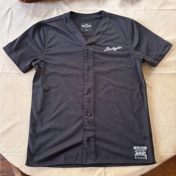 Hollister Men's Baseball Jersey - Black - Picture 1 of 4